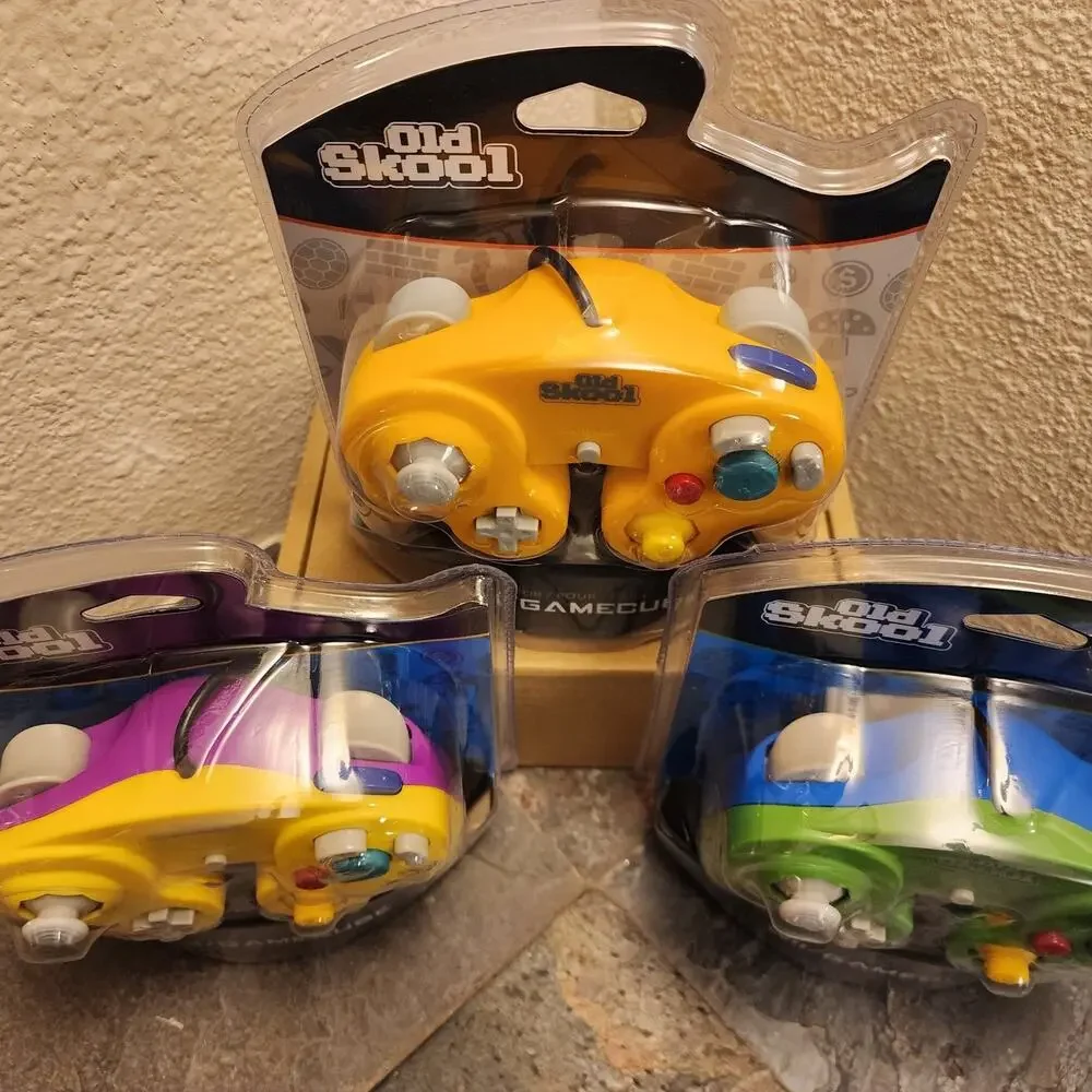 3 Gamecube Controllers - 3 Colors Bundle (NEW) - Yellow Green Orange - Nintendo